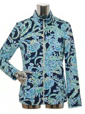 Lilly Pulitzer - UPF50+ Full Zip - High Tide Navy Scuba Doo